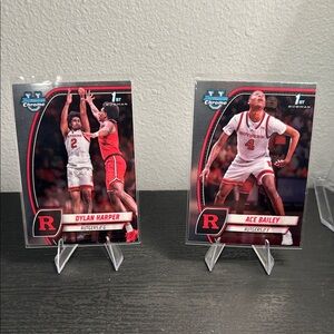 Topps Bowman Chrome U Dylan Harper and Ace Bailey Rutgers Basketball Cards